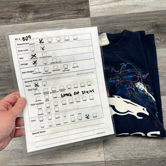 Vintage Logo Athletic NFL Denver Broncos Blue Mens XL Football USA Made T-Shirt - Picture 11 of 11